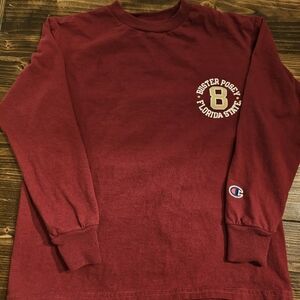 Youth Champion FSU Baseball Maroon Buster Posey Long Sleeve Shirt, Size S